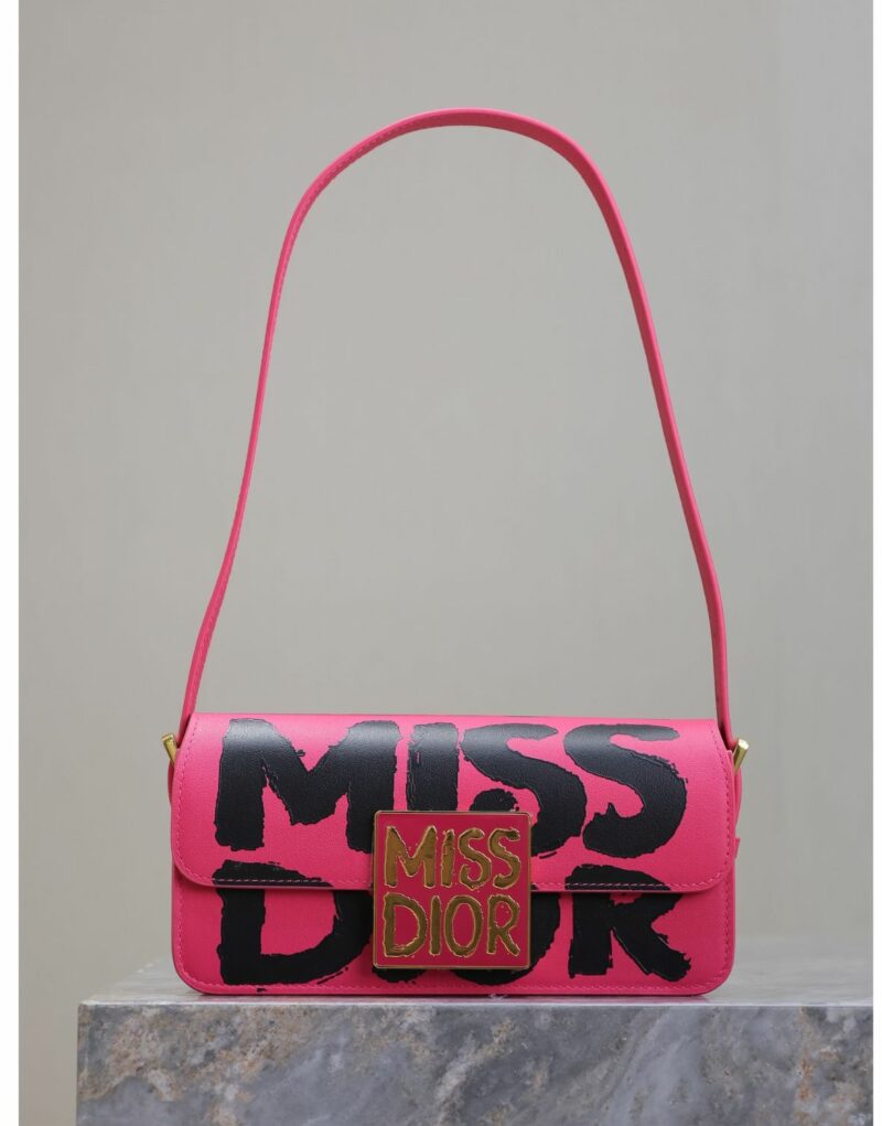 Miss Dior Flap Bag Fuchsia and Black For Women 22cm/8.5in  - M2610UZCJ_M929