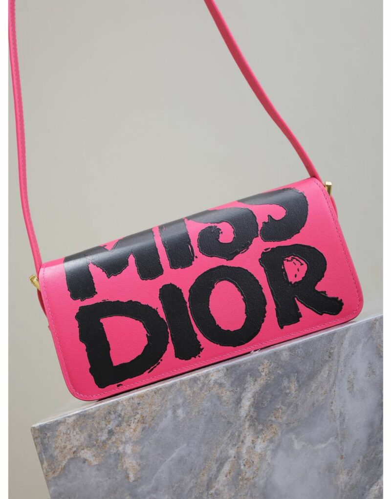 Miss Dior Flap Bag Fuchsia and Black For Women 22cm/8.5in  - M2610UZCJ_M929