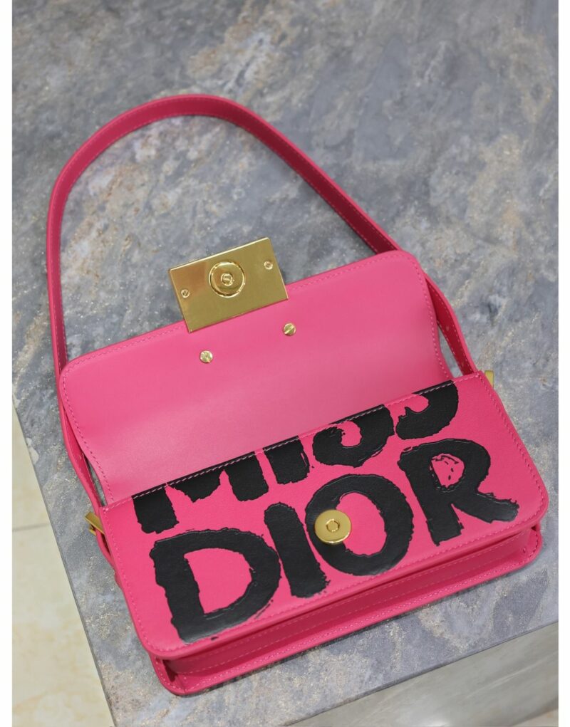 Miss Dior Flap Bag Fuchsia and Black For Women 22cm/8.5in  - M2610UZCJ_M929
