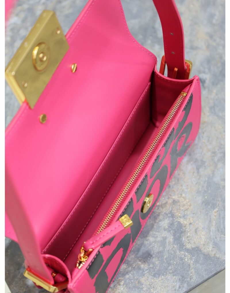 Miss Dior Flap Bag Fuchsia and Black For Women 22cm/8.5in  - M2610UZCJ_M929