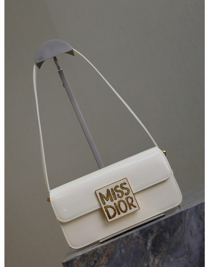 Miss Dior Flap Bag White For Women 22cm/8.5in