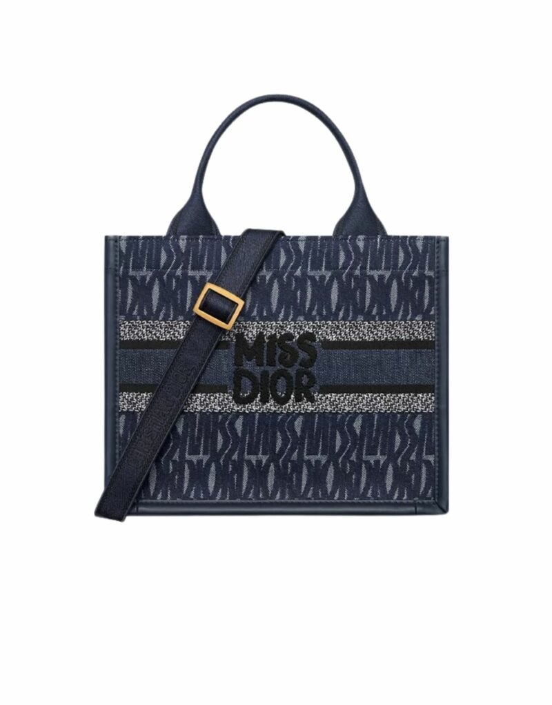 Dior Small Book Tote Bag Blue Denim For Women 36.5cm/14.5in - M1325CZCH_M49E