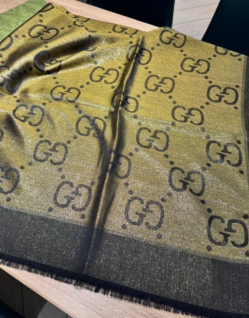 Gucci GG Jacquard Scarf Green 140cm/55in For Women