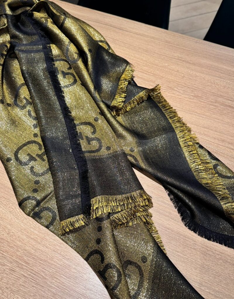 Gucci GG Jacquard Scarf Green 140cm/55in For Women