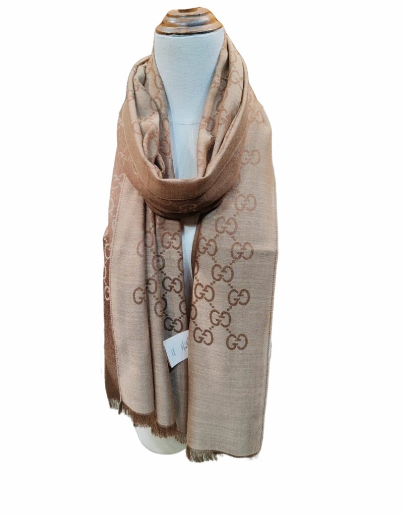 Gucci Muffler Stole Scarf Light Brown 200cm/79in For Women