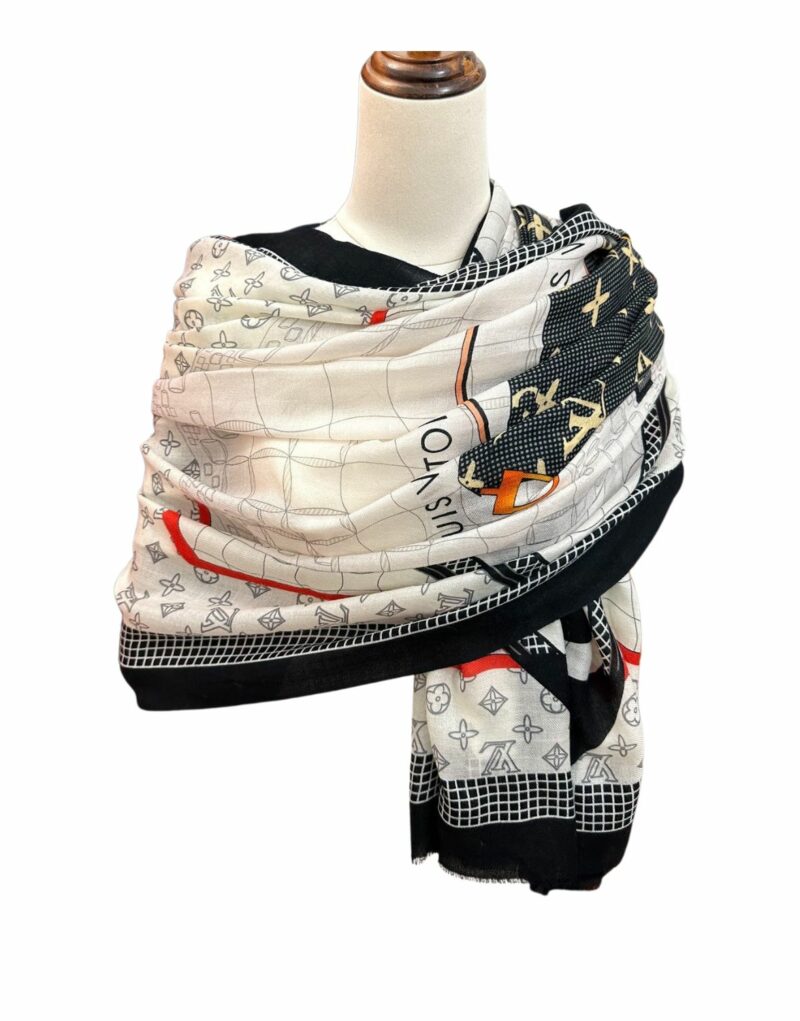Louis Vuitton Long Scarf White 200cm/79in For Women