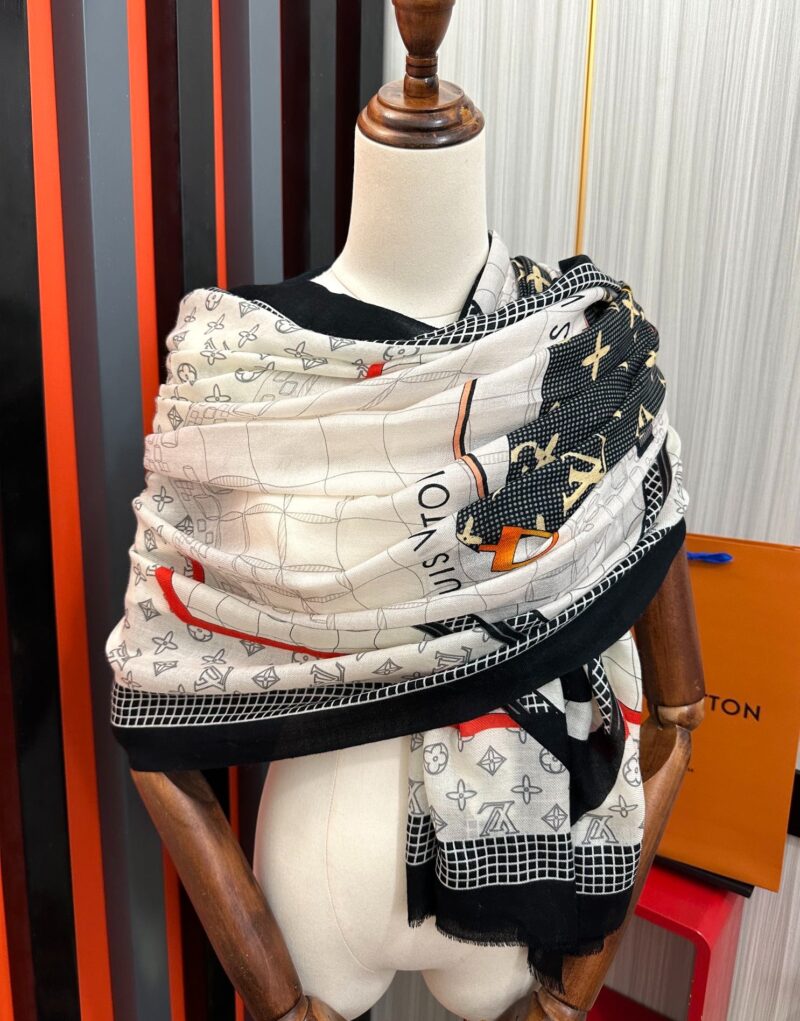 Louis Vuitton Long Scarf White 200cm/79in For Women