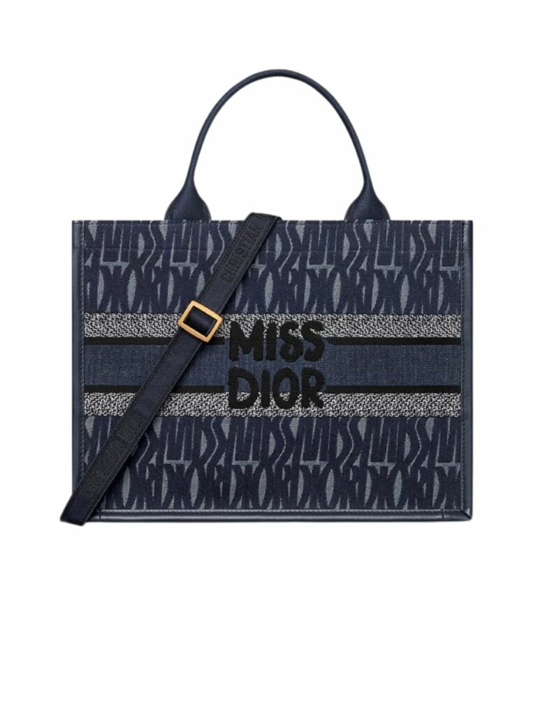 Dior Medium Book Tote Bag Blue Denim For Women 36.5cm/14.5in - M1324CZCH_M49E