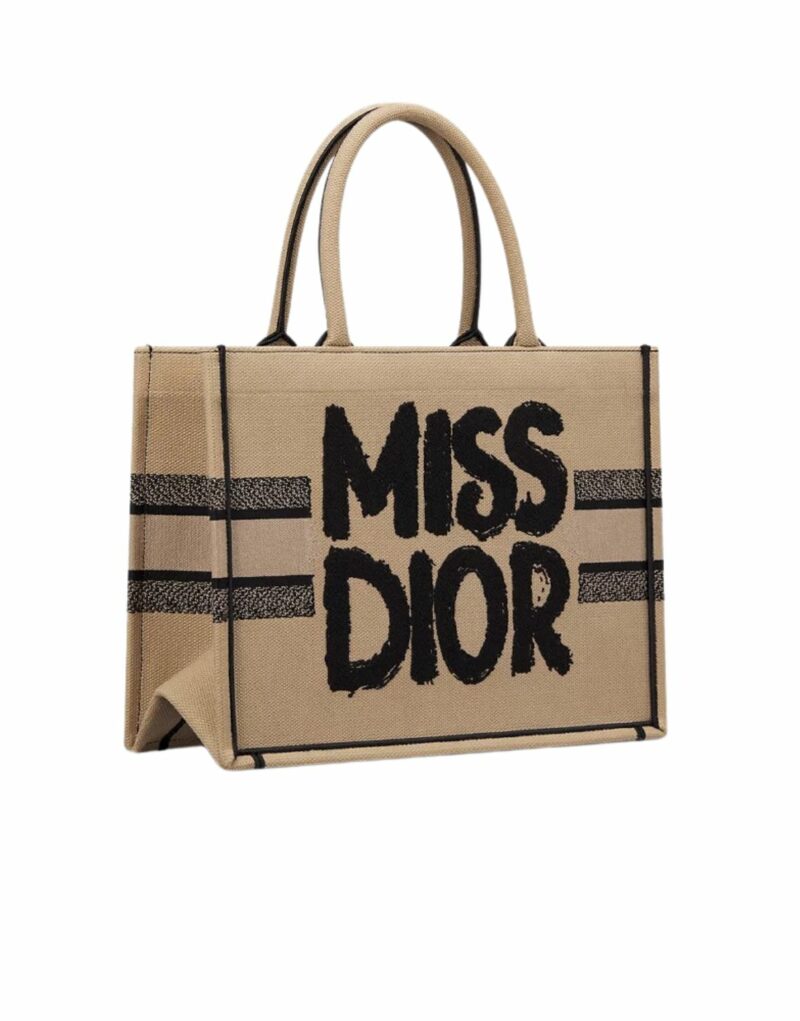 Dior Medium Book Tote Bag Beige And Black For Women 36cm/14in - M1296ZEZD_M918