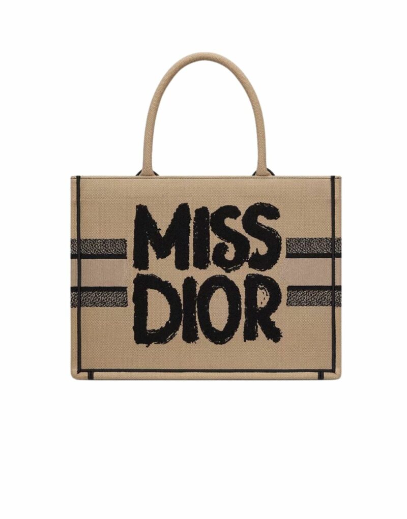 Dior Medium Book Tote Bag Beige And Black For Women 36cm/14in - M1296ZEZD_M918