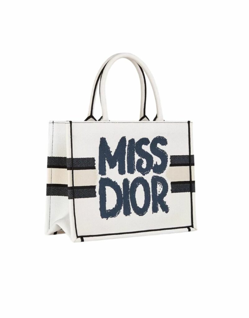 Dior Medium Book Tote Bag White And Blue For Women 36cm/14in - M1296ZEZD_M19Q