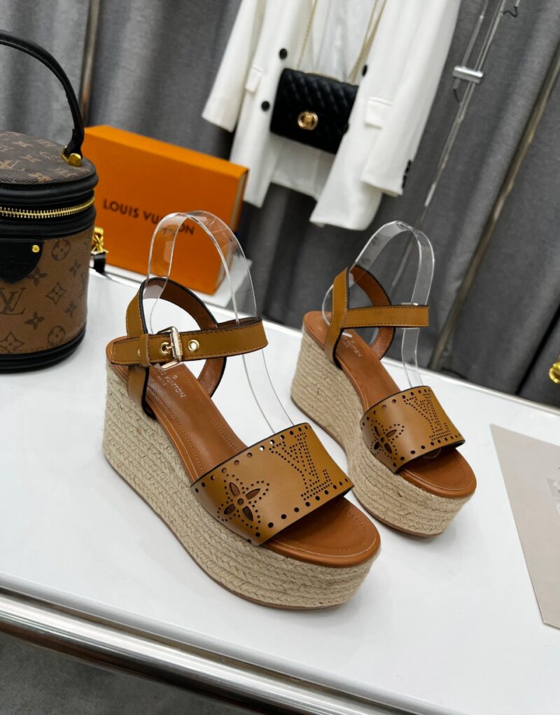 Louis Vuitton Women's Starboard Wedge Sandal Brown For Women LV 1A9PLN