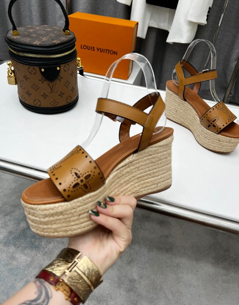 Louis Vuitton Women's Starboard Wedge Sandal Brown For Women LV 1A9PLN