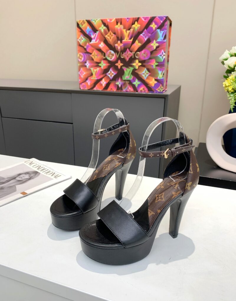 Louis Vuitton Women's Afterglow Platform Sandal Black And Brown For Women LV
