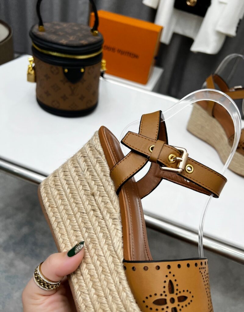 Louis Vuitton Women's Starboard Wedge Sandal Brown For Women LV 1A9PLN