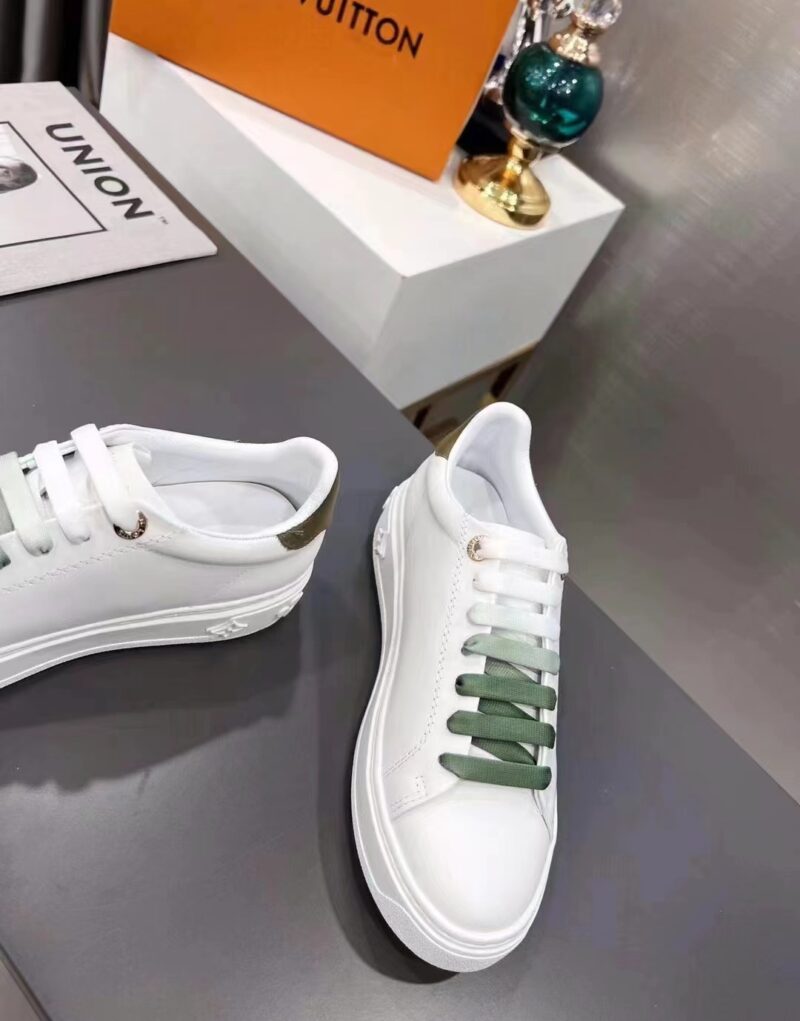 Louis Vuitton Women's Time Out Sneaker Khaki Green For Women LV 1AA1C3