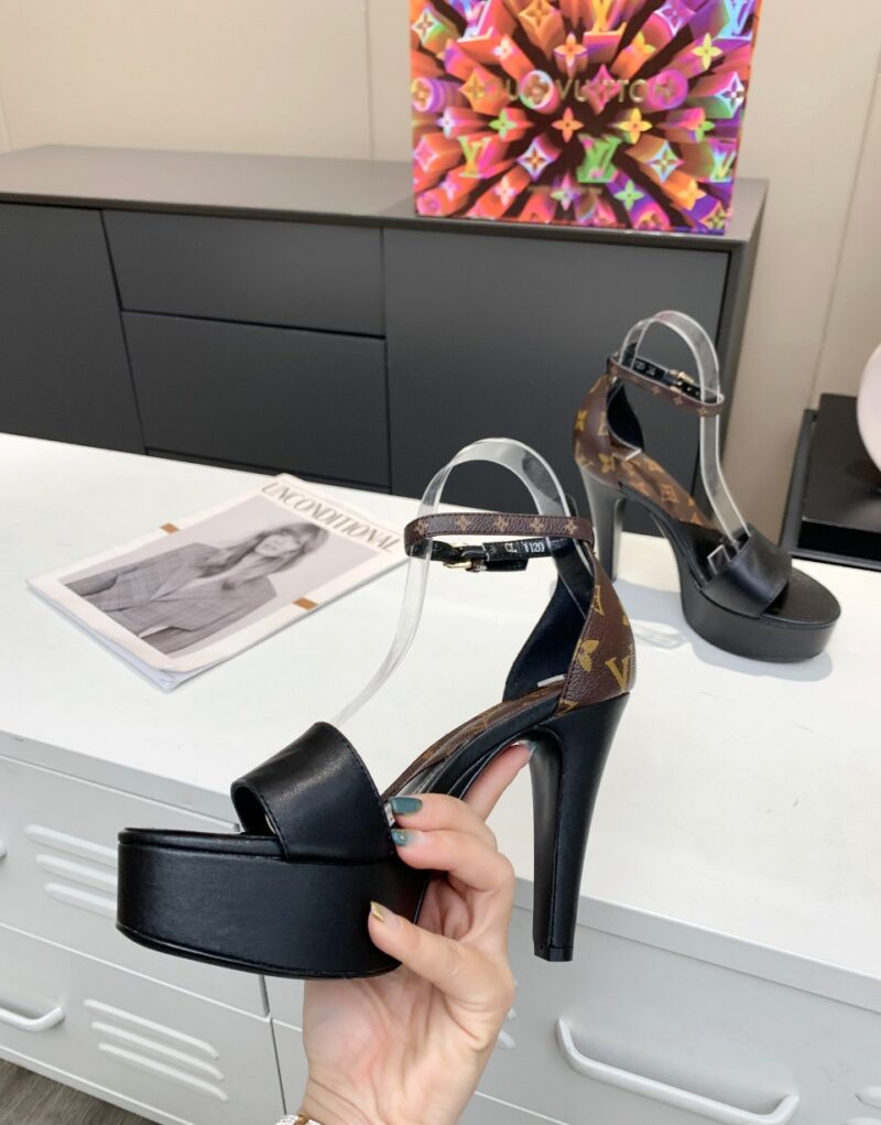 Louis Vuitton Women's Afterglow Platform Sandal Black And Brown For Women LV