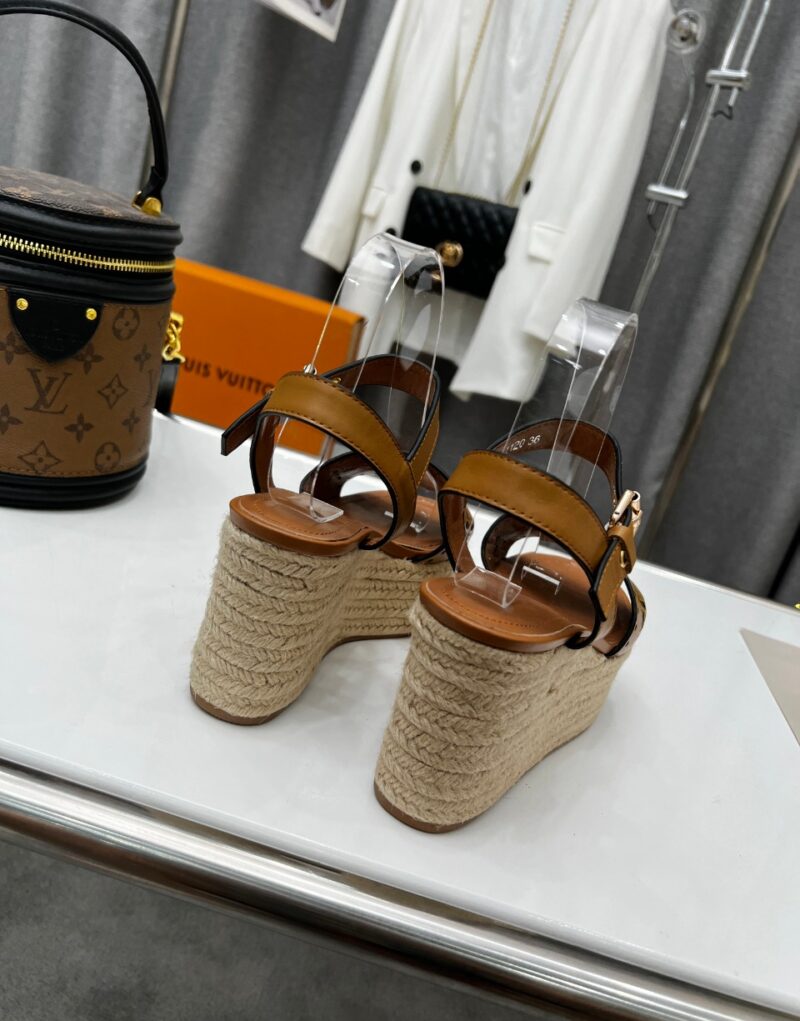 Louis Vuitton Women's Starboard Wedge Sandal Brown For Women LV 1A9PLN