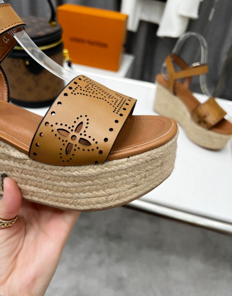 Louis Vuitton Women's Starboard Wedge Sandal Brown For Women LV 1A9PLN