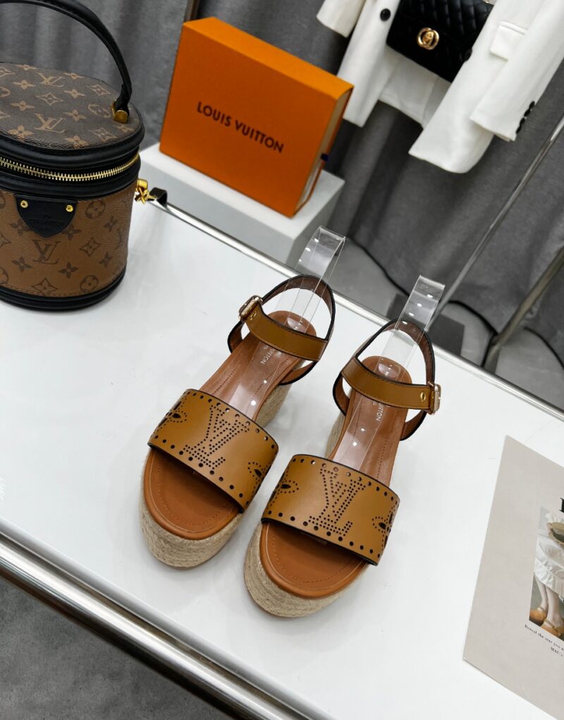 Louis Vuitton Women's Starboard Wedge Sandal Brown For Women LV 1A9PLN