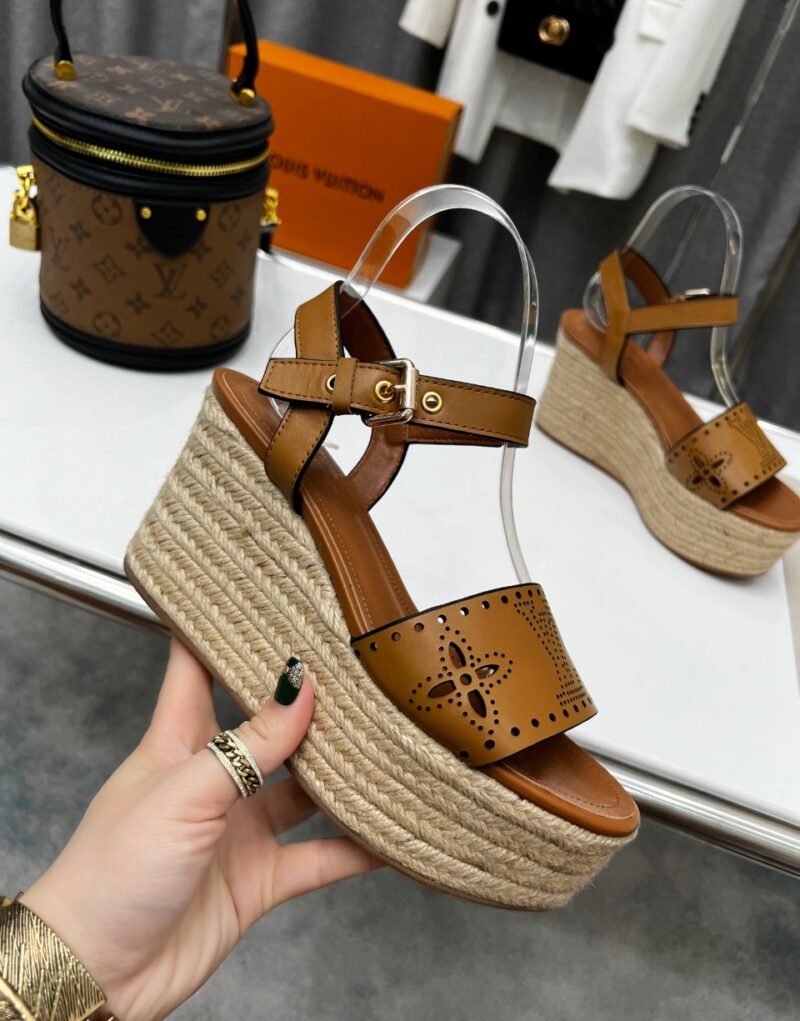 Louis Vuitton Women's Starboard Wedge Sandal Brown For Women LV 1A9PLN