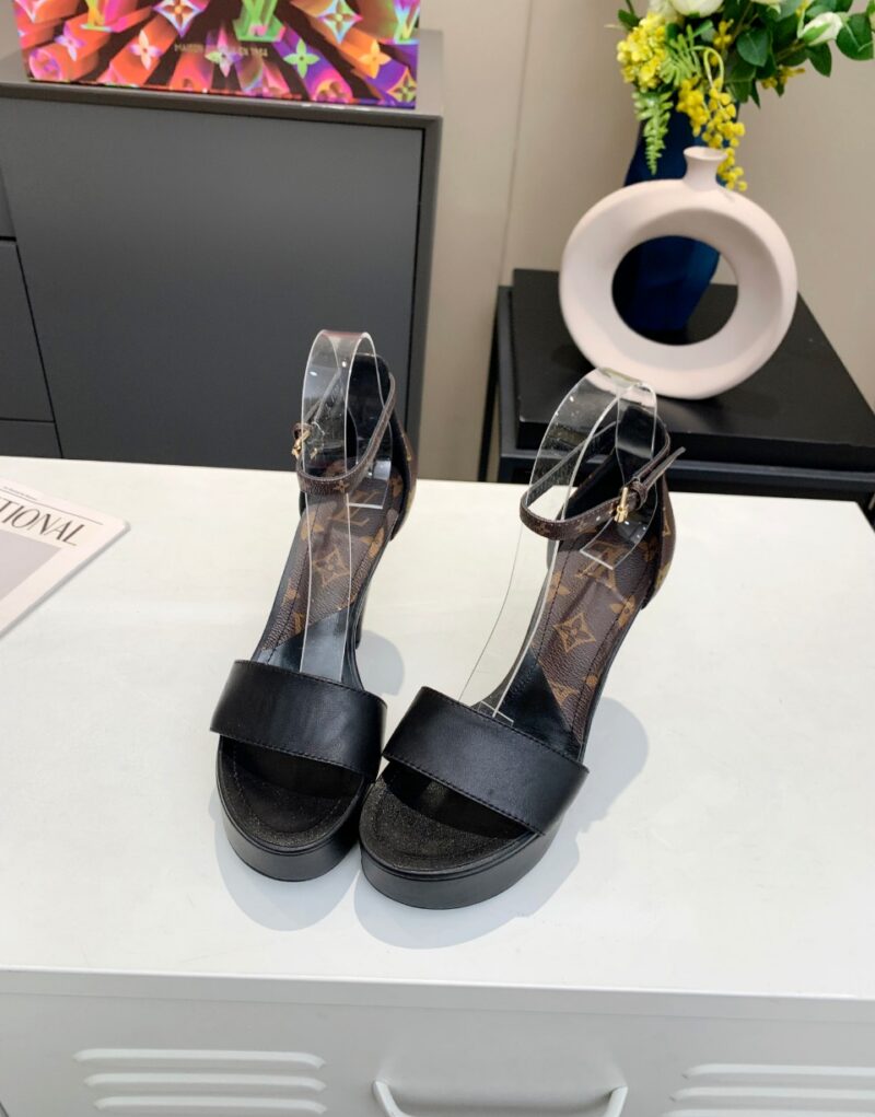 Louis Vuitton Women's Afterglow Platform Sandal Black And Brown For Women LV