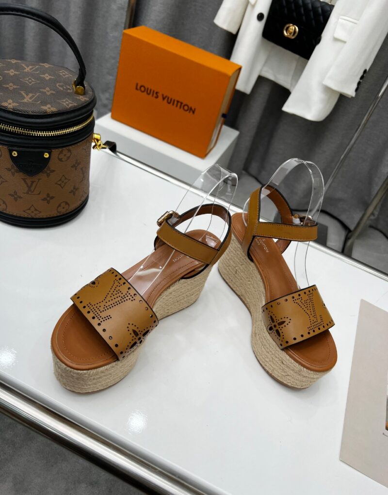 Louis Vuitton Women's Starboard Wedge Sandal Brown For Women LV 1A9PLN