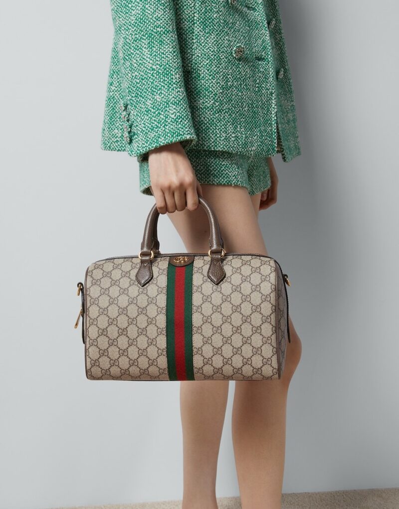 Gucci Ophidia Medium Top Handle Bag Supreme Canvas Beige For Women 31cm/12.2in 772065 96IWG 8745