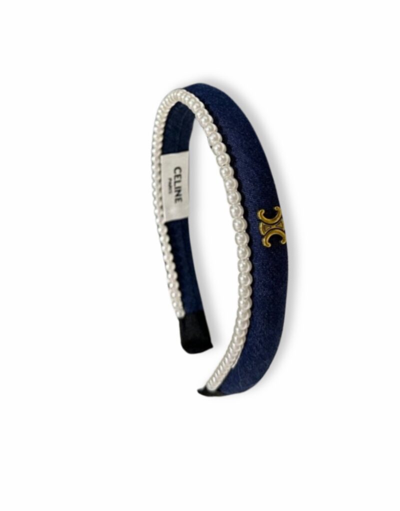 Celine Pearl Hairband Navy Blue For Women