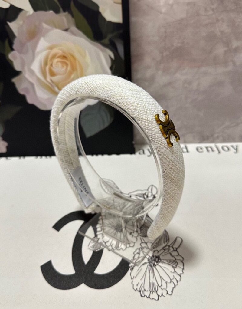 Celine Tweed Hairband White For Women