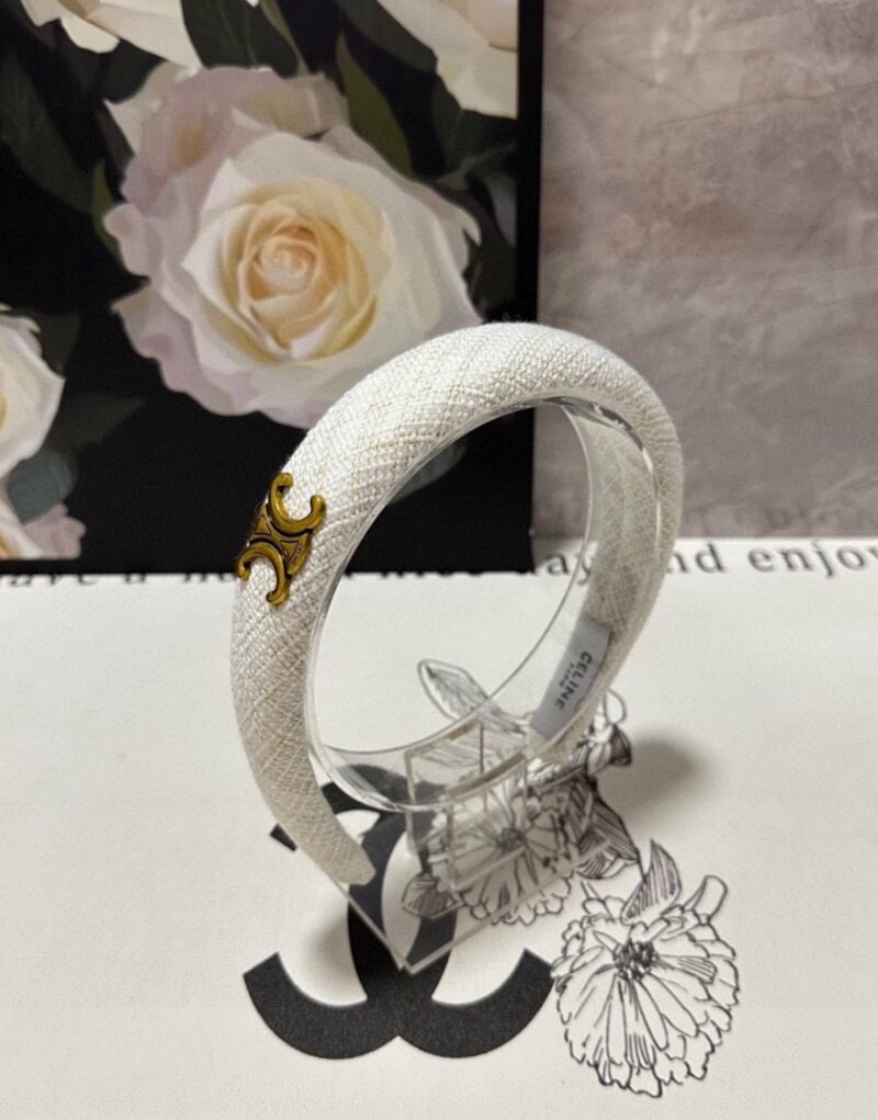 Celine Tweed Hairband White For Women