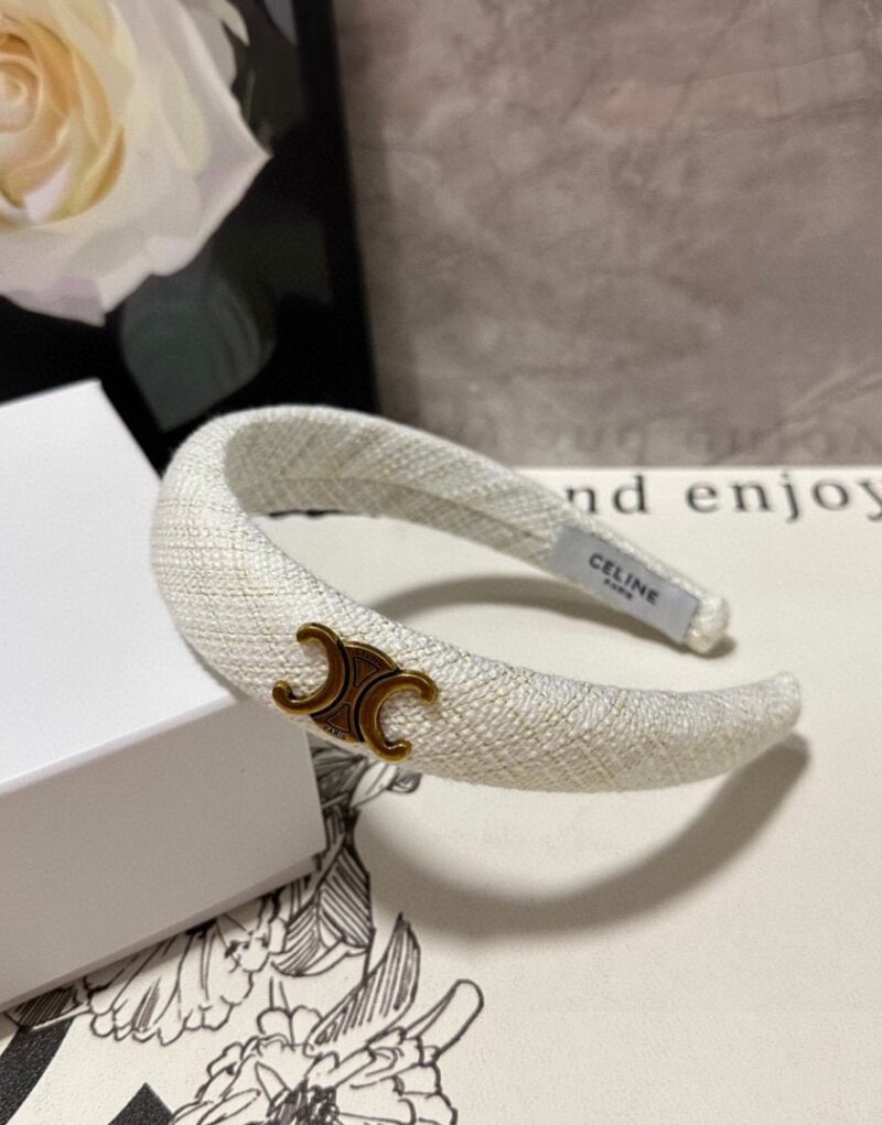 Celine Tweed Hairband White For Women