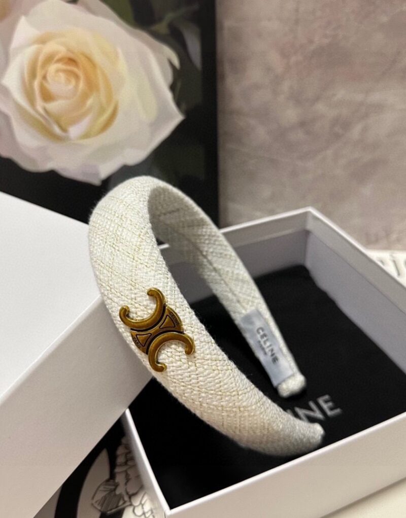 Celine Tweed Hairband White For Women