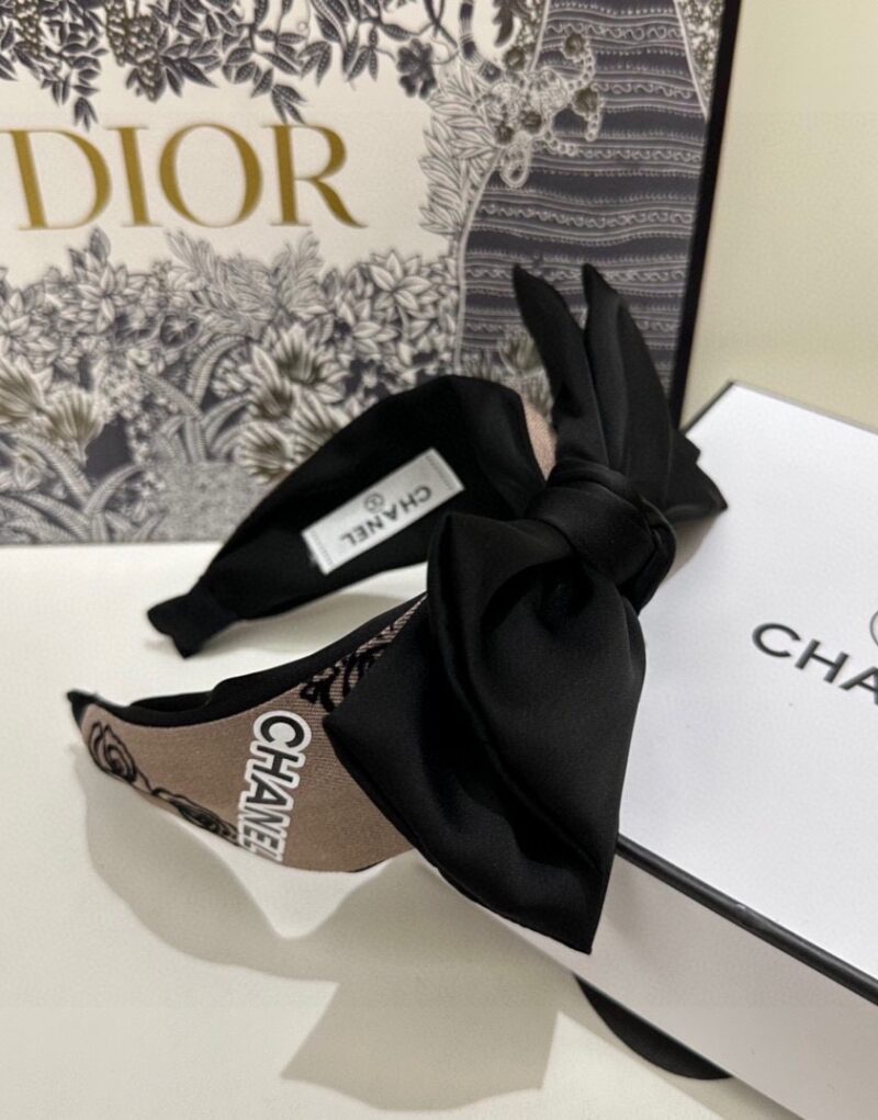 Chanel Bow Hairband Black For Women