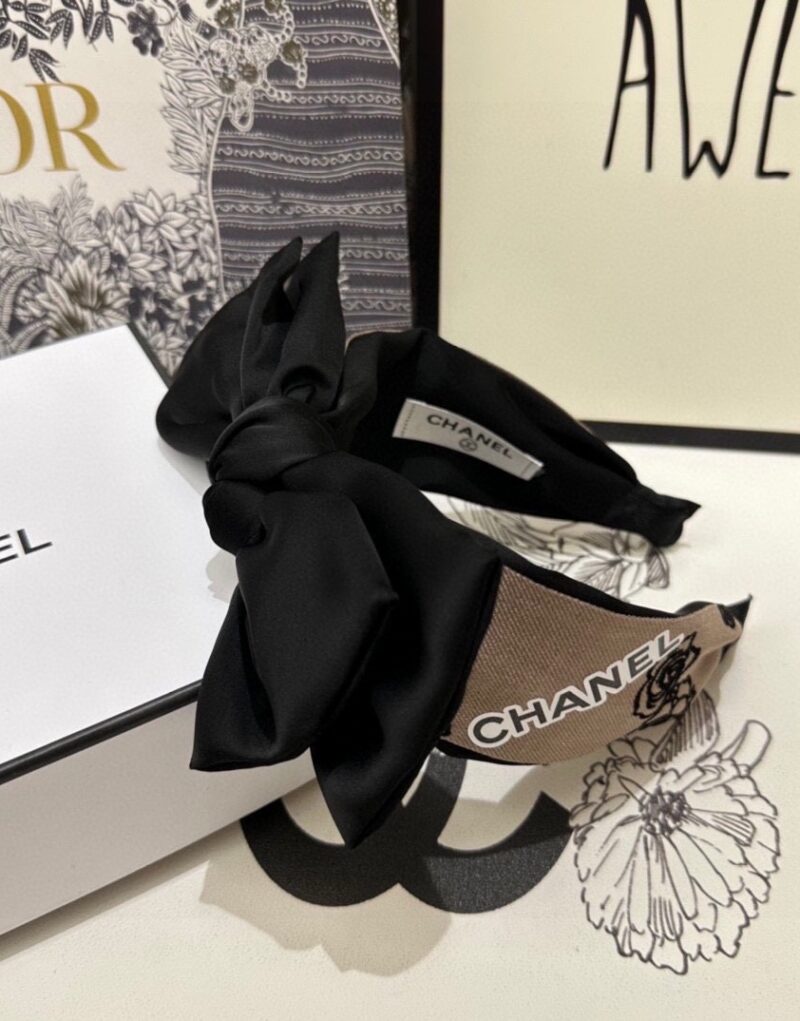 Chanel Bow Hairband Black For Women