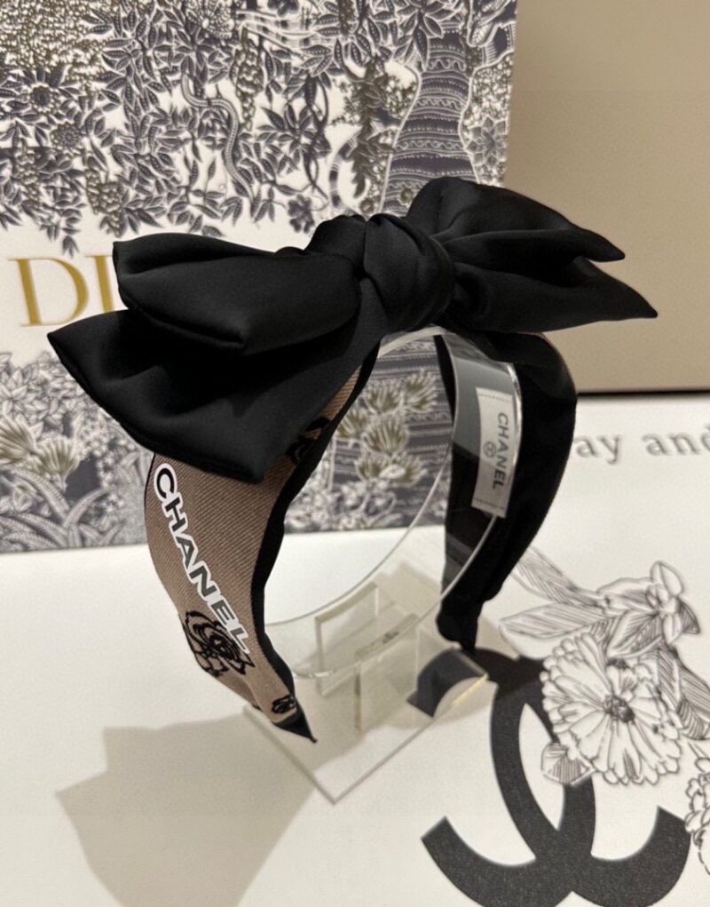 Chanel Bow Hairband Black For Women