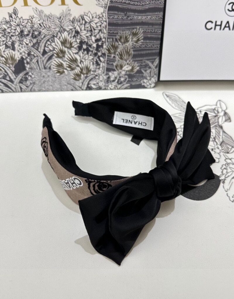 Chanel Bow Hairband Black For Women