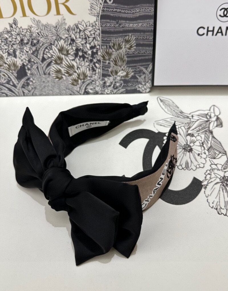 Chanel Bow Hairband Black For Women