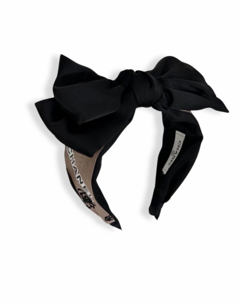 Chanel Bow Hairband Black For Women