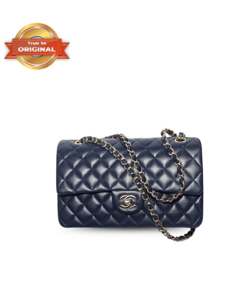[True-to-ORIGINAL] Chanel Classic 11.12 Handbag Navy Blue For Women 9.9in/25.5cm A01112 Y04059 NL300