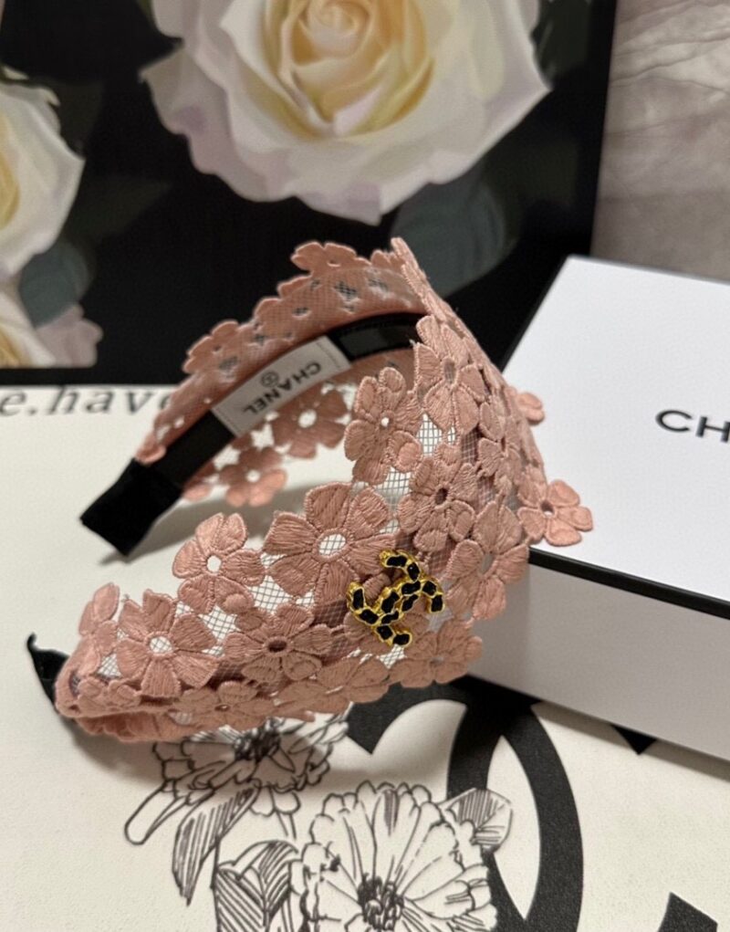 Chanel Flower Hairband Pink For Women