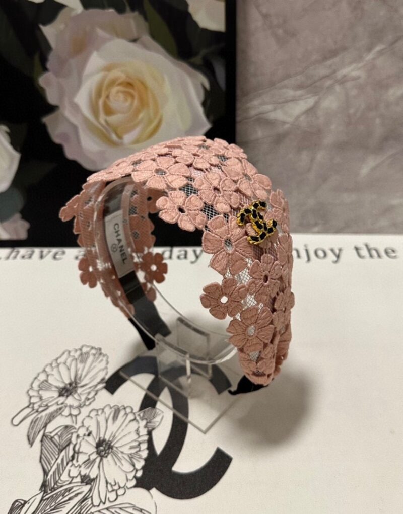 Chanel Flower Hairband Pink For Women