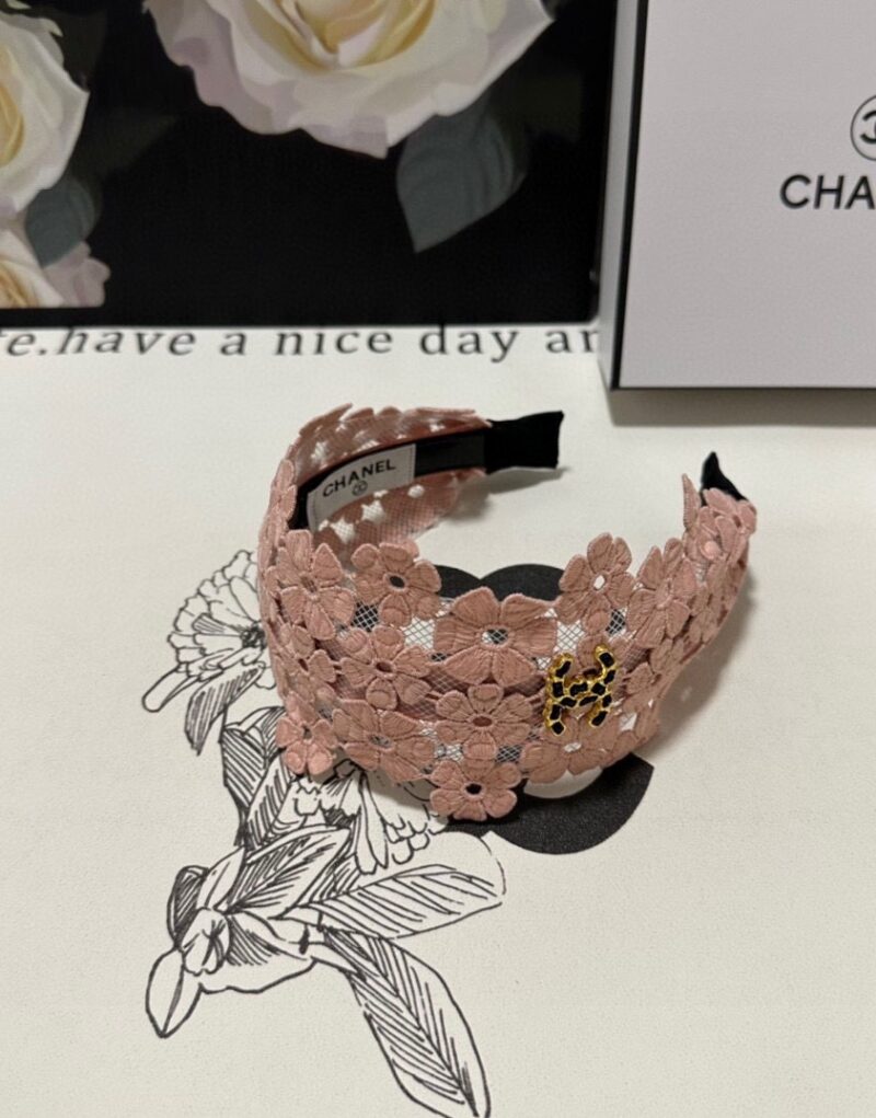 Chanel Flower Hairband Pink For Women
