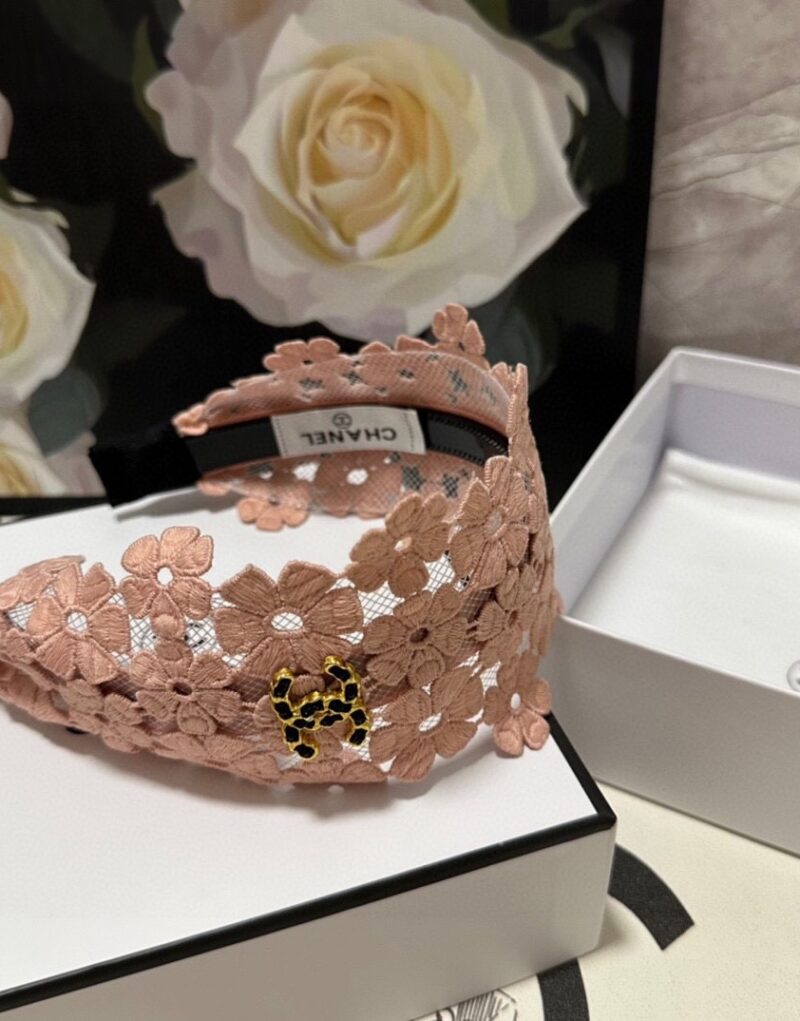 Chanel Flower Hairband Pink For Women