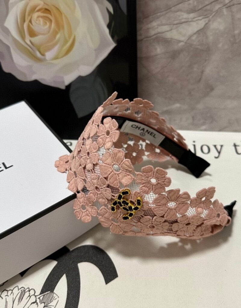 Chanel Flower Hairband Pink For Women