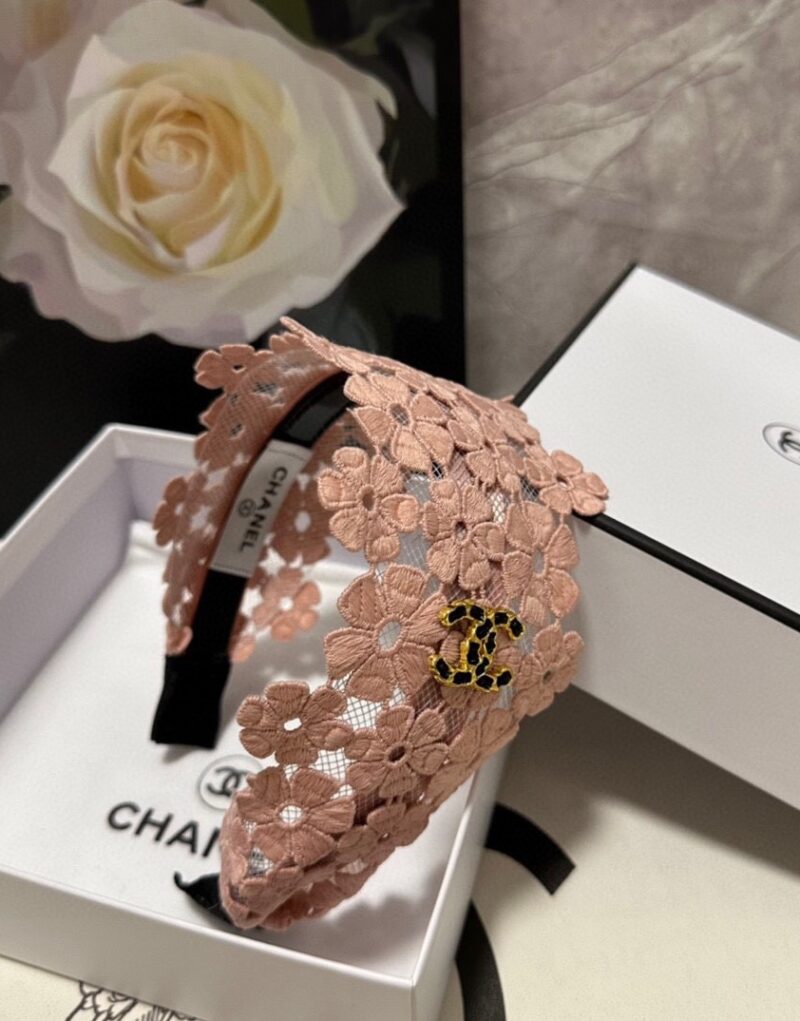 Chanel Flower Hairband Pink For Women