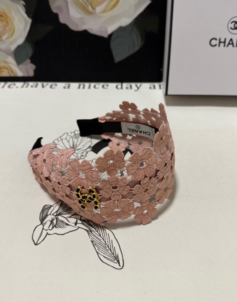 Chanel Flower Hairband Pink For Women