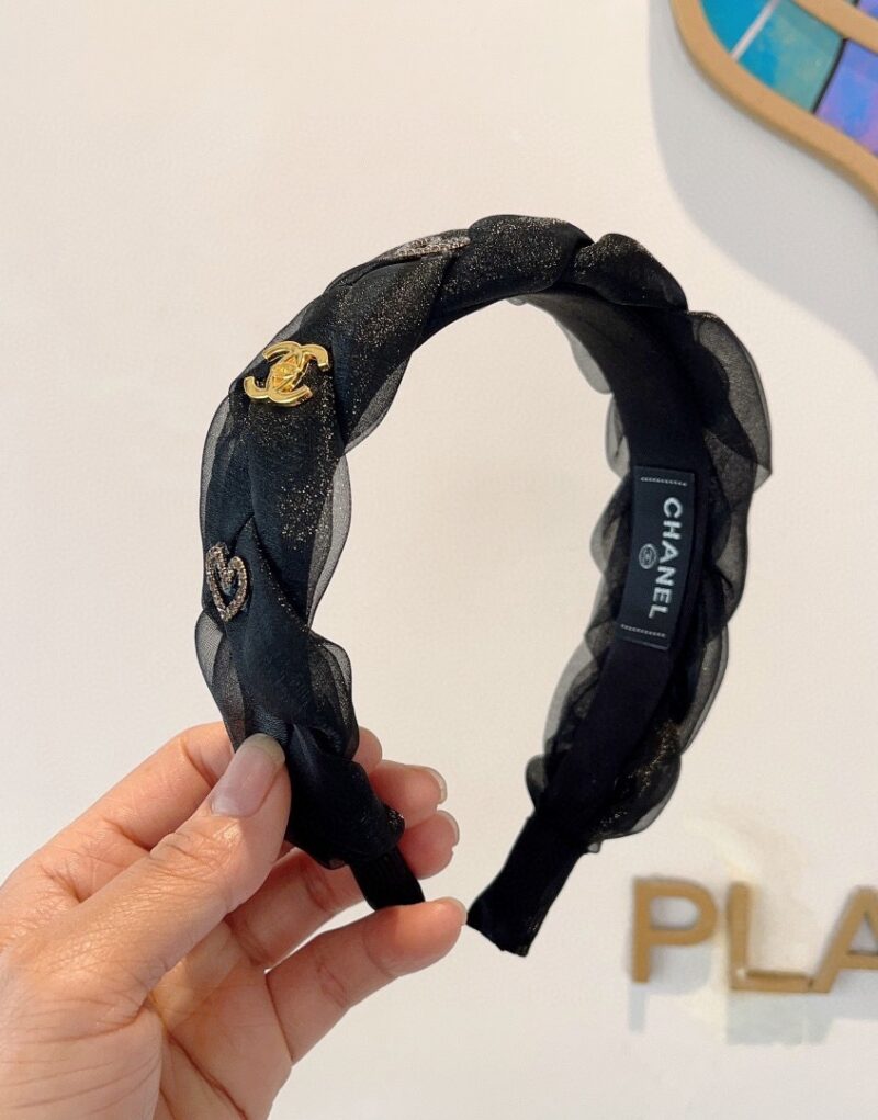 Chanel Hairband CC Logo Black For Women