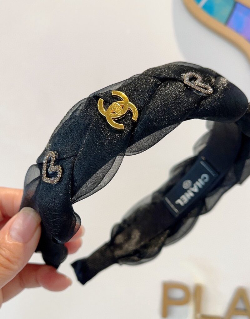 Chanel Hairband CC Logo Black For Women
