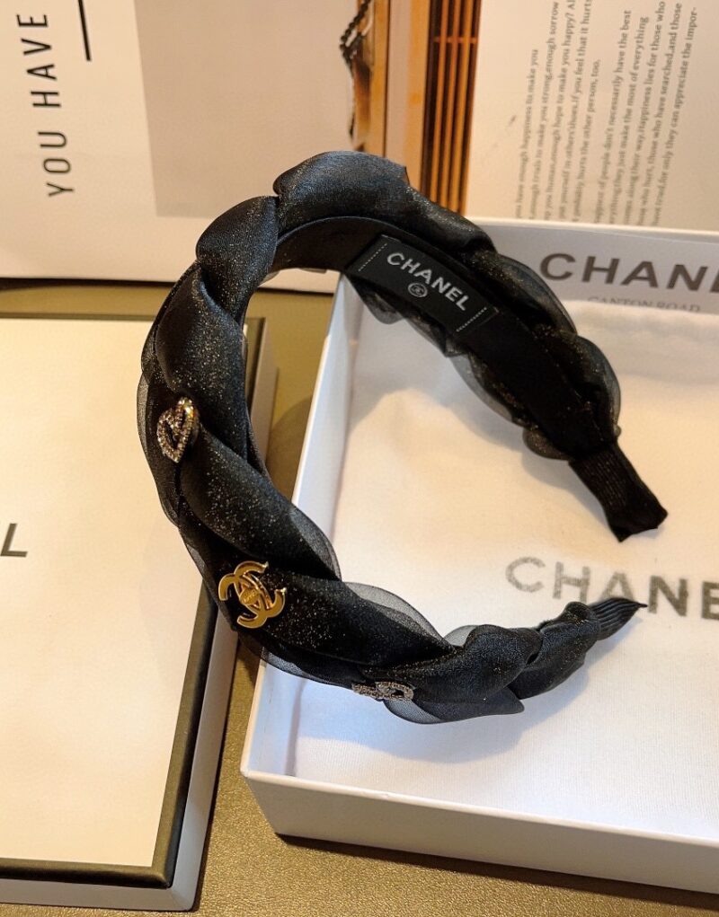 Chanel Hairband CC Logo Black For Women